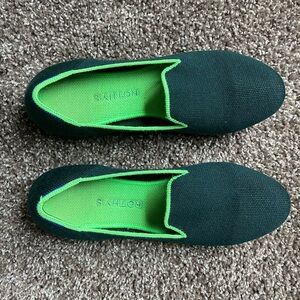Rothy’s Merino Loafer Size 8 Women’s in Juniper/Neon Green